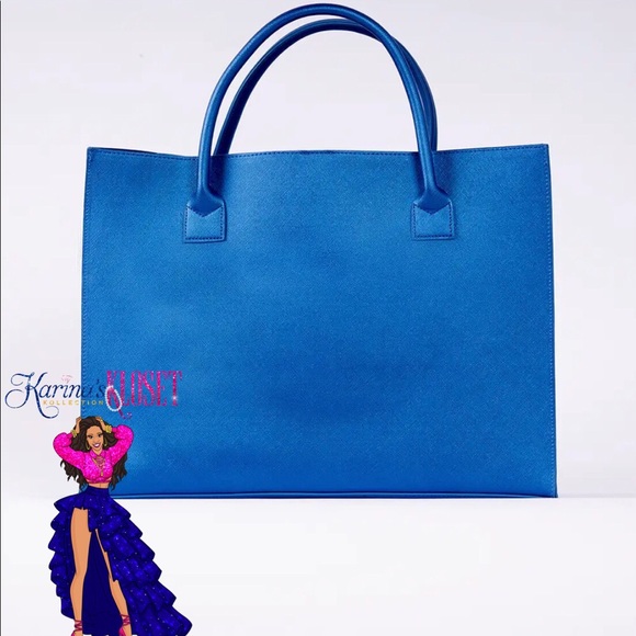 🎉SOLD🎉Boss Babe Blue Statement Large Tote, Can of Chanel, Gallon of GG - Picture 2 of 3
